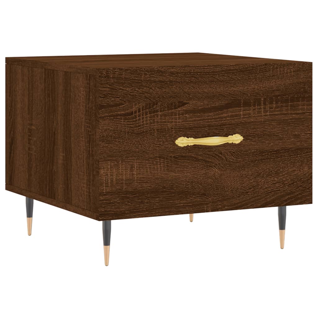 Mesa de café - mesa de centro madera contrachapada roble marrón 50x50x40 cm