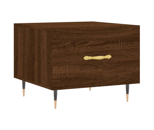 Mesa de café - mesa de centro madera contrachapada roble marrón 50x50x40 cm