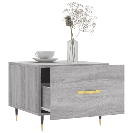 Mesa de Centro, Mesa baixa, 50x50x40 cm derivados madeira sonoma cinza