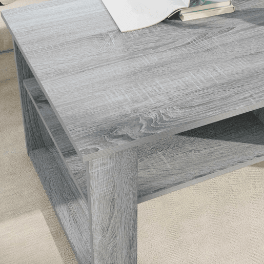 Mesa de Centro, Mesa baixa, Cinza Sonoma 96 x 54 x 44 cm Madeira processada