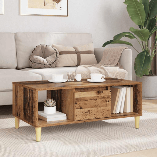 Mesa de Centro, Mesa baixa, com gaveta Madeira Antiga 90 x 50 x 26,5 cm
