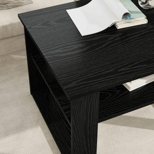 Mesa de Centro, Mesa baixa, com armazenamento Carvalho Preto 64 x 54 x 44 cm