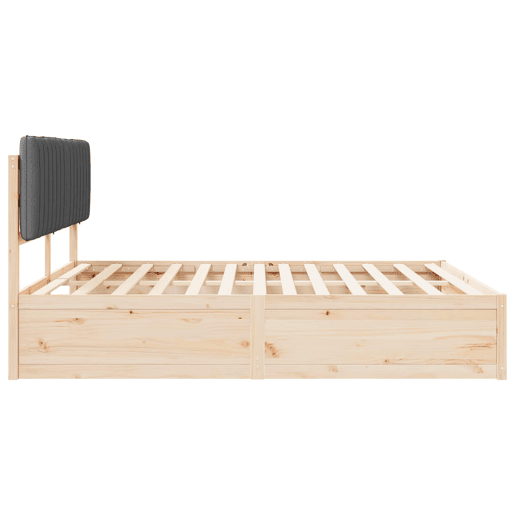 Estrutura de Cama de casal moderno com Cabeceira Estofada Cinza Escuro