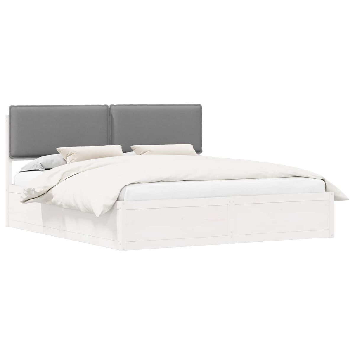 Estructura de cama matrimonial 205x205 Blanco/ Gris Claro