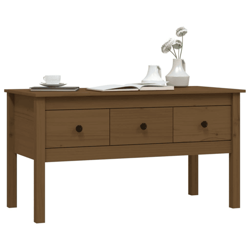Mesa de Centro, Mesa baixa, 102x49x55 cm pinho maciço castanho mel
