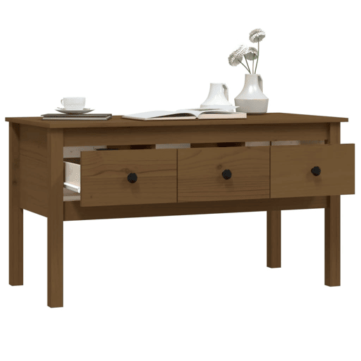 Mesa de Centro, Mesa baixa, 102x49x55 cm pinho maciço castanho mel
