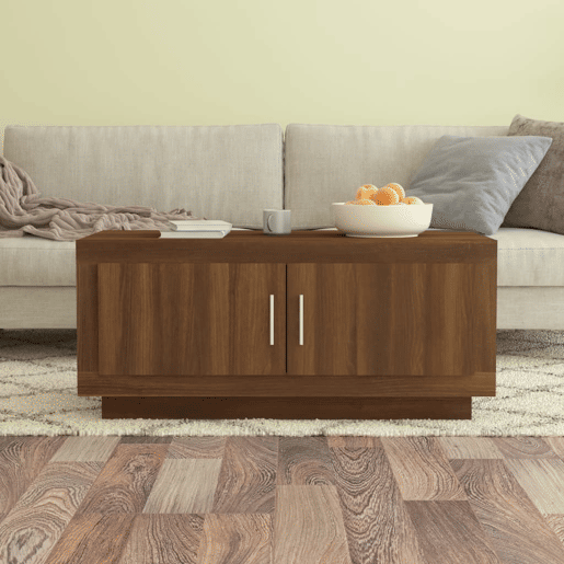 Mesa de Centro, Mesa baixa, 102x50x45 cm derivados madeira carvalho castanho