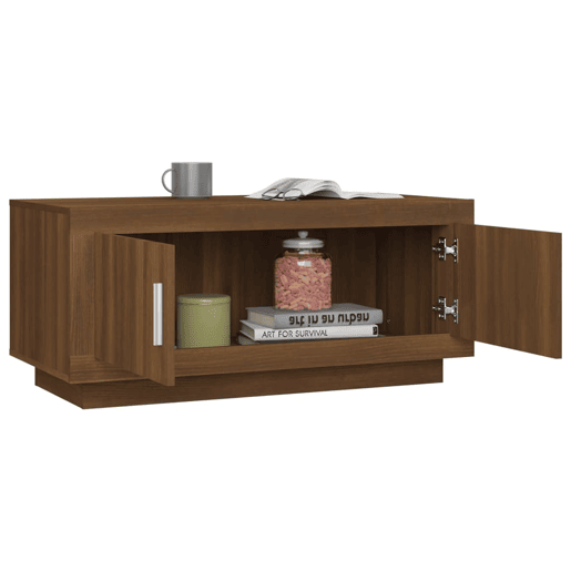 Mesa de Centro, Mesa baixa, 102x50x45 cm derivados madeira carvalho castanho