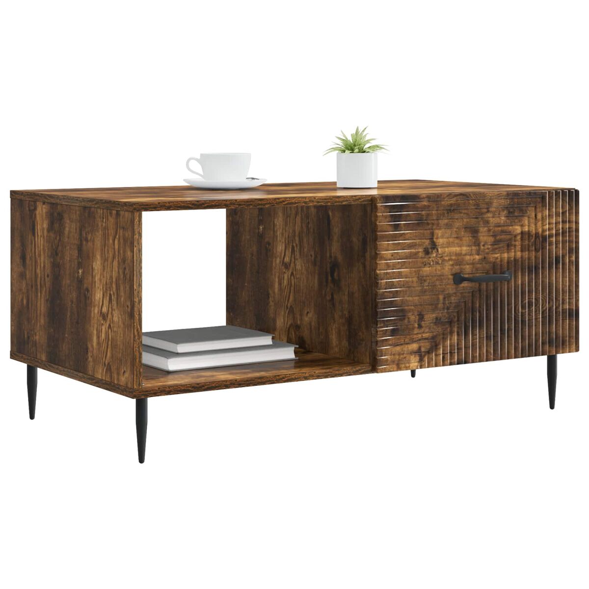 mesa de cafe - mesa de centro - mesa baja roble ahumado 90 x 50 x 40 cm madera de ingenieria