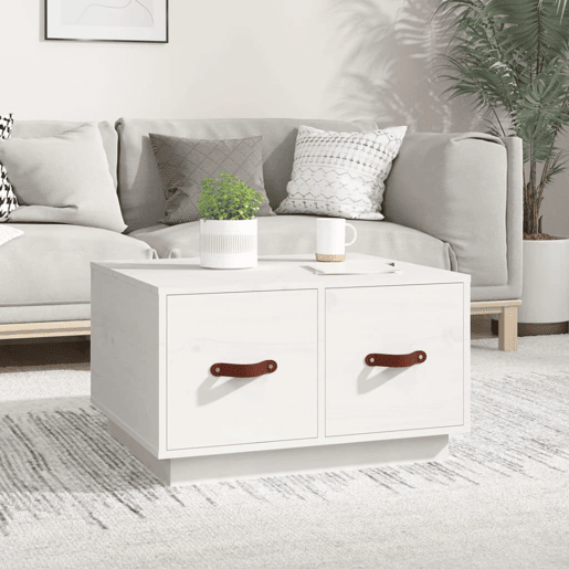Mesa de Centro, Mesa baixa, 60x53x35 cm pinho maciço branco