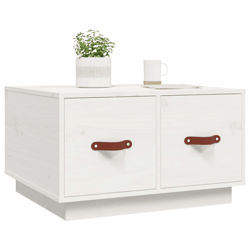 Mesa de Centro, Mesa baixa, 60x53x35 cm pinho maciço branco