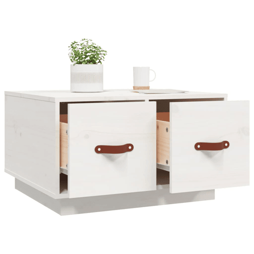 Mesa de Centro, Mesa baixa, 60x53x35 cm pinho maciço branco