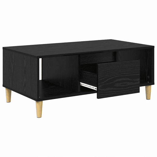 Mesa de Centro, Mesa baixa, com gaveta Carvalho Preto 90 x 50 x 26,5 cm