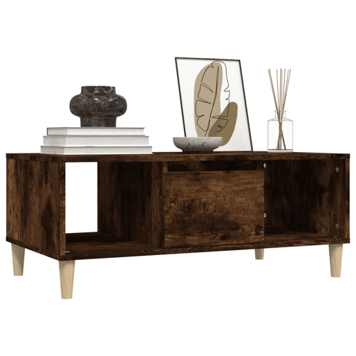 Mesa de Centro, Mesa baixa, 90x50x36,5 cm derivados madeira carvalho fumado