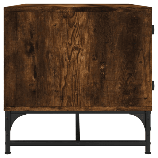 Mesa de Centro, Mesa baixa c portas de vidro 68,5x50x50 cm carvalho fumado
