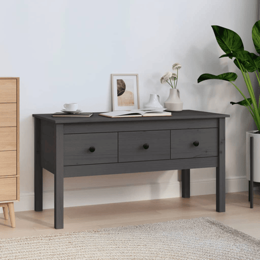 Mesa de Centro, Mesa baixa, 102x49x55 cm pinho maciço cinza