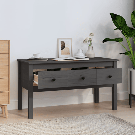 Mesa de Centro, Mesa baixa, 102x49x55 cm pinho maciço cinza