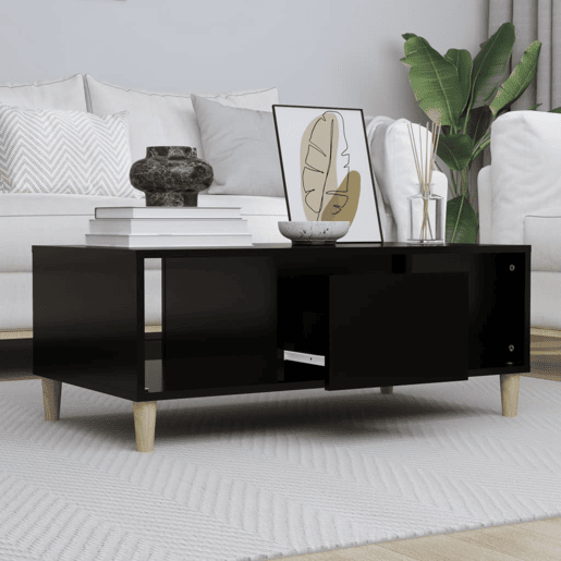 Mesa de Centro, Mesa baixa, 90x50x36,5 cm derivados de madeira preto