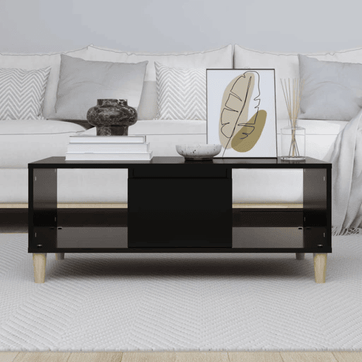 Mesa de Centro, Mesa baixa, 90x50x36,5 cm derivados de madeira preto