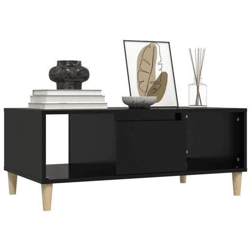 Mesa de Centro, Mesa baixa, 90x50x36,5 cm derivados de madeira preto
