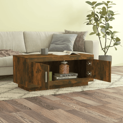 Mesa de Centro, Mesa baixa, 102x50x45 cm derivados madeira carvalho fumado