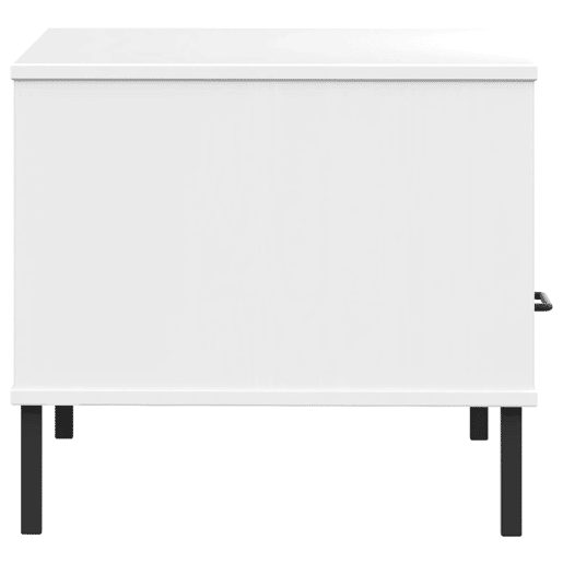 Mesa de Centro, Mesa baixa, com pernas de metal madeira maciça OSLO branco