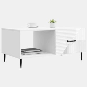 Mesa de Centro, Mesa baixa, Branco Brilhante 90 x 50 x 40 cm