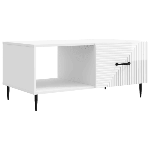 Mesa de Centro, Mesa baixa, Branco Brilhante 90 x 50 x 40 cm