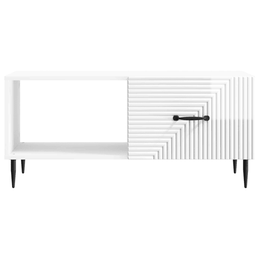 Mesa de Centro, Mesa baixa, Branco Brilhante 90 x 50 x 40 cm