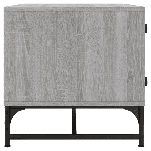 Mesa de Centro, Mesa baixa, c portas de vidro 68,5x50x50 cm cinza sonoma
