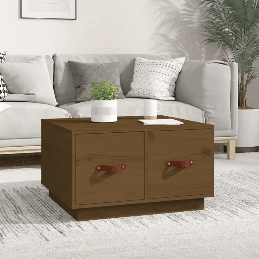 Mesa de Centro, Mesa baixa, 60x53x35 cm pinho maciço castanho mel
