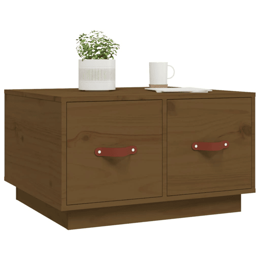 Mesa de Centro, Mesa baixa, 60x53x35 cm pinho maciço castanho mel