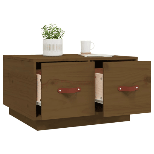 Mesa de Centro, Mesa baixa, 60x53x35 cm pinho maciço castanho mel
