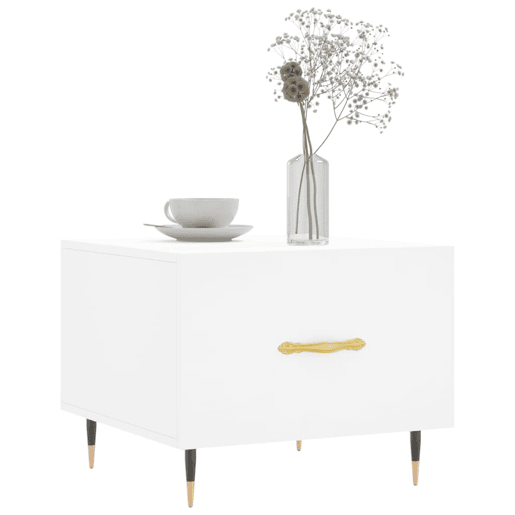 Mesa de Centro, Mesa baixa, 50x50x40 cm derivados de madeira branco