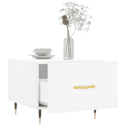 Mesa de Centro, Mesa baixa, 50x50x40 cm derivados de madeira branco