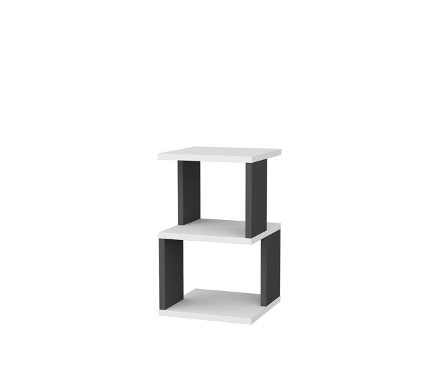 Mesita de noche de madera <<Carter>> - 30 x 30 x 49 cm - Blanco