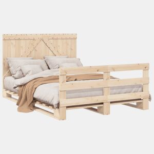 Estrutura de Cama de casal simple com cabeceira 140x200 cm pinho maciço