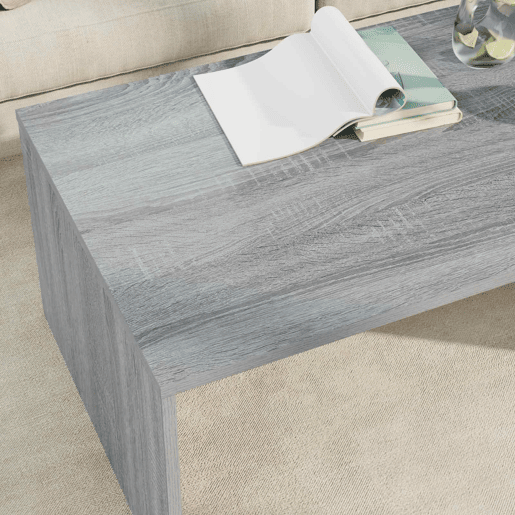 Mesa de Centro, Mesa baixa, Cinza Sonoma 95 x 50 x 34 cm Madeira processada