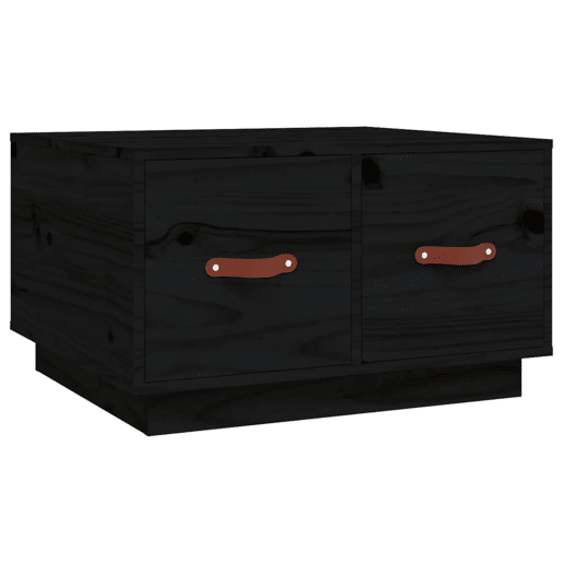 Mesa de Centro, Mesa baixa, 60x53x35 cm madeira de pinho maciça preto