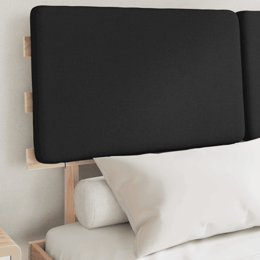 Estrutura de Cama de casal moderno com Cabeceira Estofada Preto 160 x 200 cm