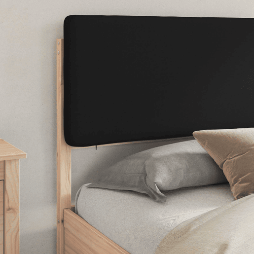 Estrutura de Cama de casal moderno com Cabeceira Estofada Preto 200 x 200 cm
