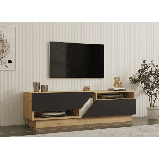 Suporte de TV em madeira Yaprak - 160 x 40 x 45 cm - Saphir, Antracite
