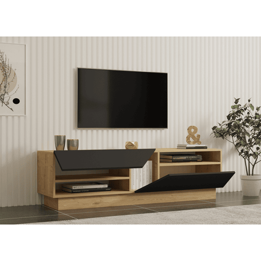 Suporte de TV em madeira Yaprak - 160 x 40 x 45 cm - Saphir, Antracite