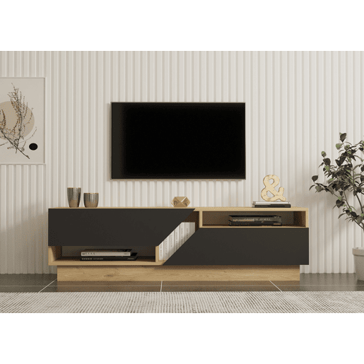 Suporte de TV em madeira Yaprak - 160 x 40 x 45 cm - Saphir, Antracite