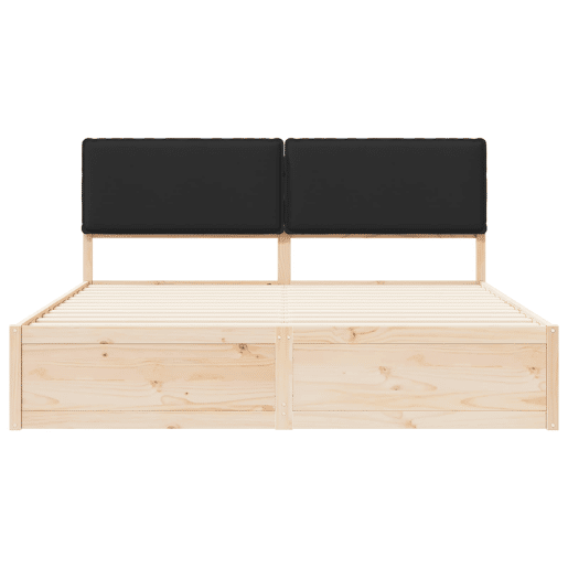 Estrutura de Cama de casal moderno com Cabeceira Estofada Preto 200 x 200 cm
