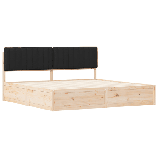 Estrutura de Cama de casal moderno com Cabeceira Estofada Preto 200 x 200 cm