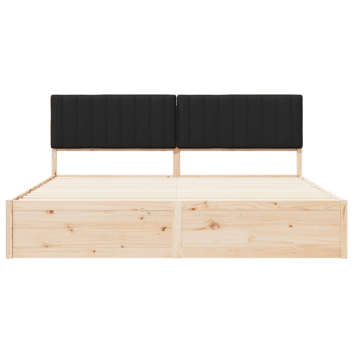 Estrutura de Cama de casal moderno com Cabeceira Estofada Preto 200 x 200 cm