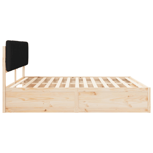 Estrutura de Cama de casal moderno com Cabeceira Estofada Preto 200 x 200 cm