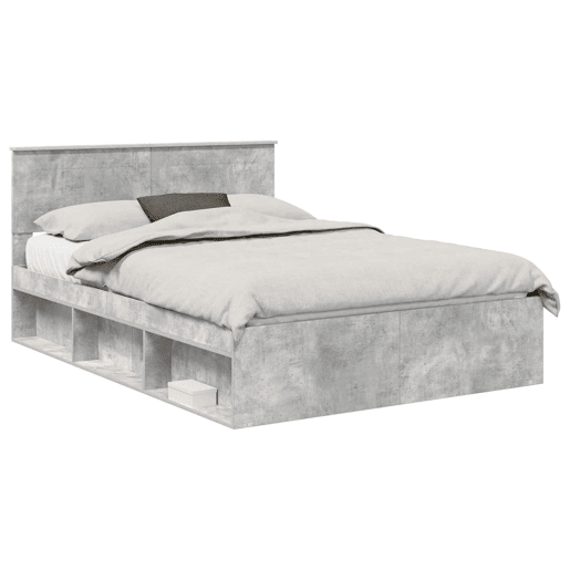Estrutura De Cama De Casal Simple - Concreto 160 x 200 cm Madeira processada