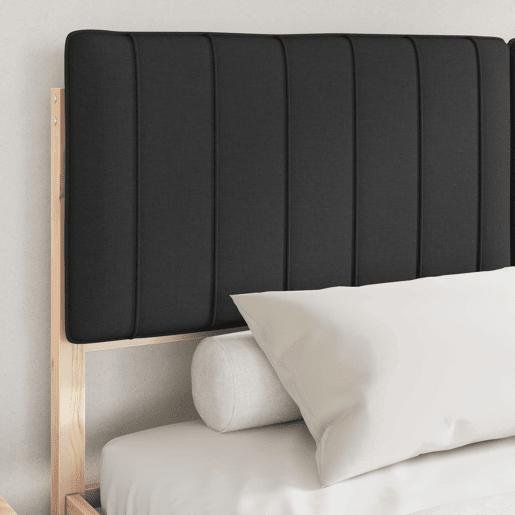 Estrutura de Cama de casal moderno com Cabeceira Estofada Preto 160 x 200 cm